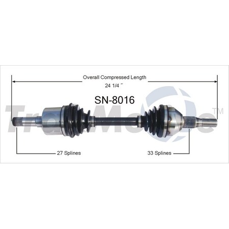 Surtrack Axle Cv Axle Shaft, Sn-8016 SN-8016